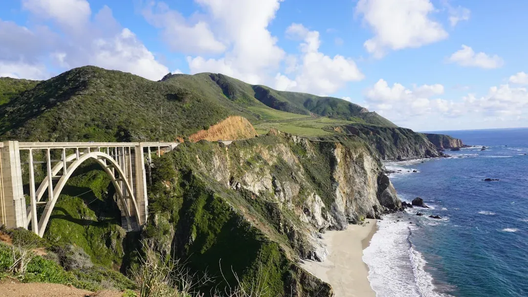 map of the Pacific Coast Highway with notable stops and attractions